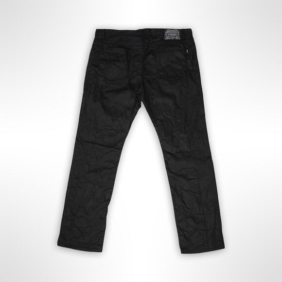 Crooks & Castles Ratchet Fit Black Coated Jeans 38x34 - Picture 2 of 6
